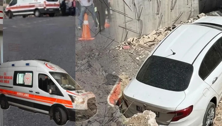 Şanlıurfa’da otomobil inşaat alanına uçtu: 2 yaralı